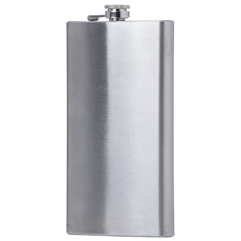 Maxam 5oz Round Stainless Steel Flask with Clear View Window 