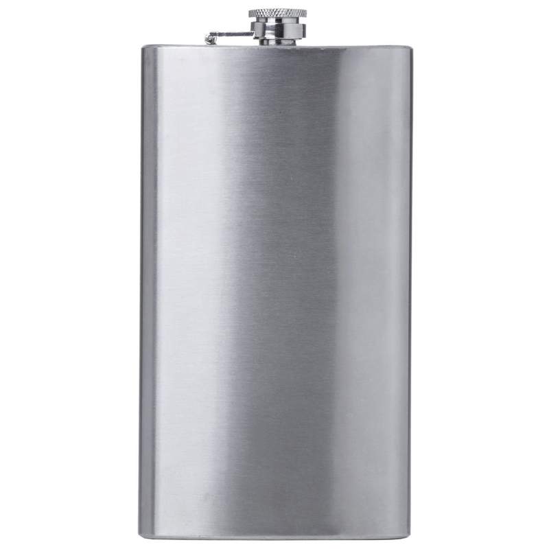 Maxam Round Stainless Steel Flask With Clear Window 5 Ounce 