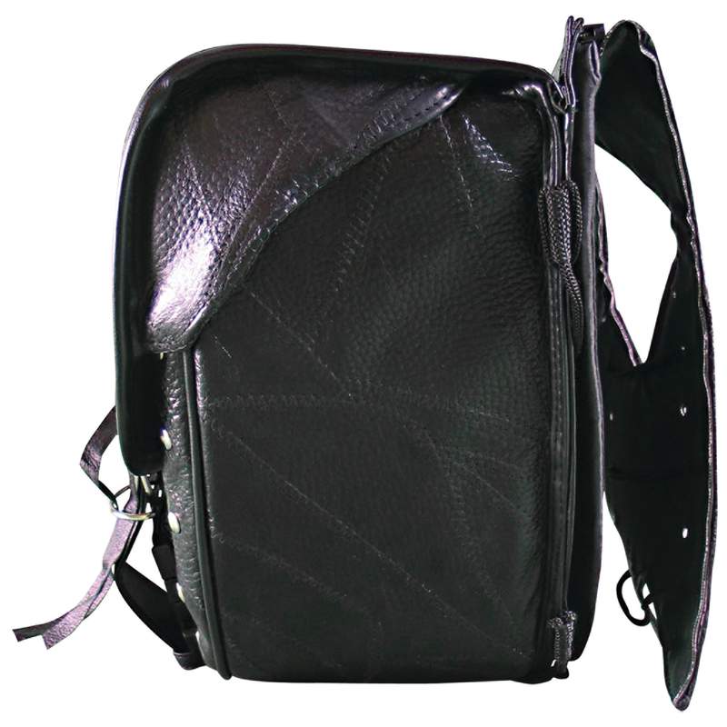 diamond plate buffalo leather saddlebags