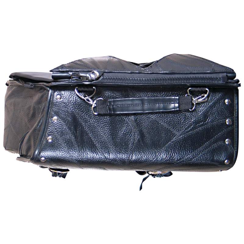 diamond plate buffalo leather saddlebags