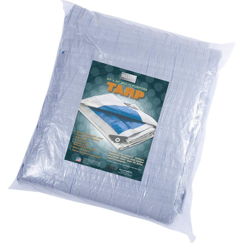 Maxam Blue Tarp All Purpose Water Weather UV resistant Tear Resistant SPTARP 